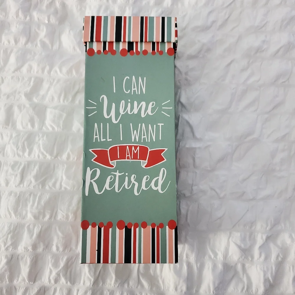 Retirement Wine Glass Gift Box - Green and Red